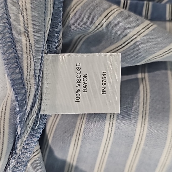 J.jill Butter soft! Blue black and white striped long sleeve button-up XL - Picture 7 of 7